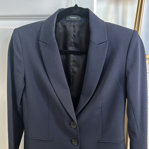 [Theory] Women's Navy Blazer Jacket - Picture 2 of 8